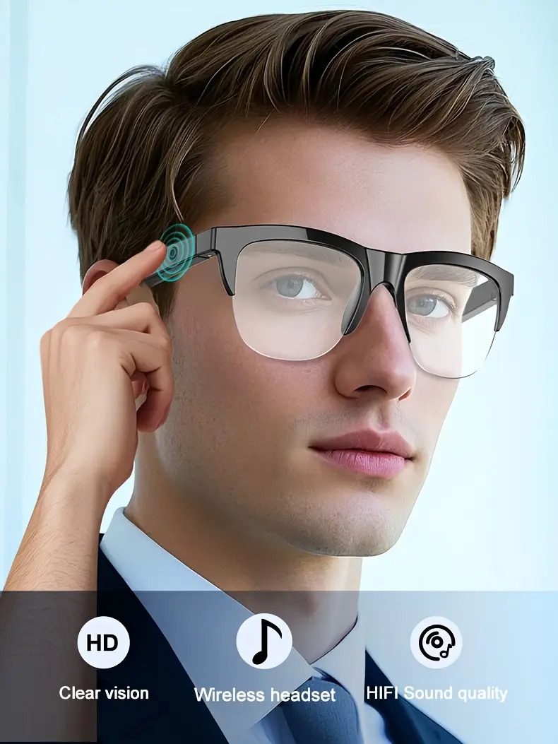 glasses wireless v5 3 hifi   touchscreen long   ideal for outdoor sports office and home use glasses with wireless call function everyday glasses modern glasses   details 0
