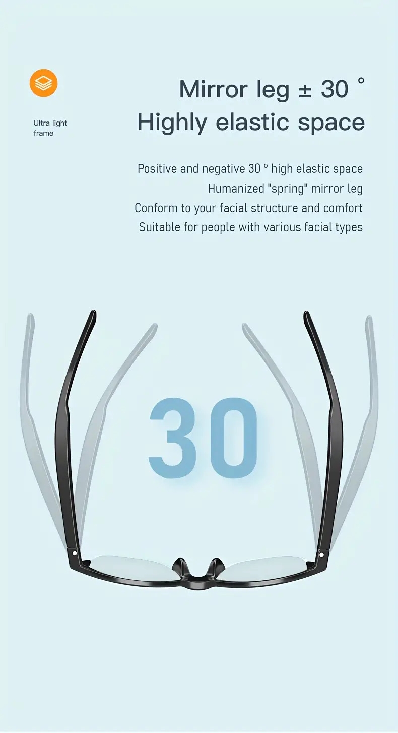 wireless smart glasses with multi   and voice call function rechargeable lithium battery usb charging long standby   sports driving hiking indoor and outdoor entertainment activities details 1