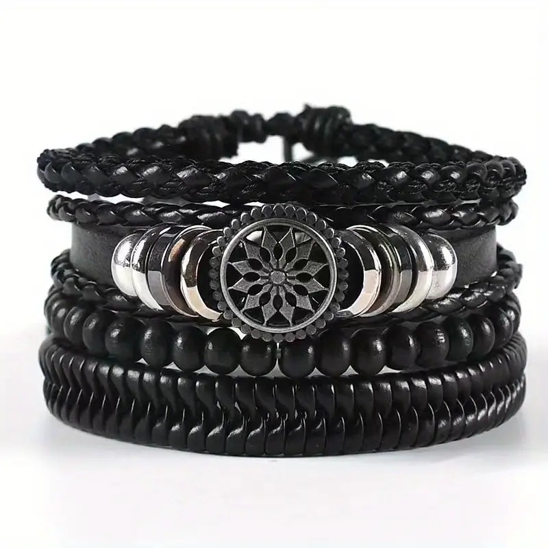 original bracelet gift for men ethnic jewelry with fashion leather rope handwoven details 8