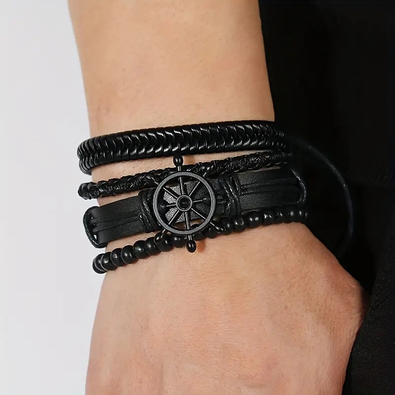 original bracelet gift for men ethnic jewelry with fashion leather rope handwoven details 4
