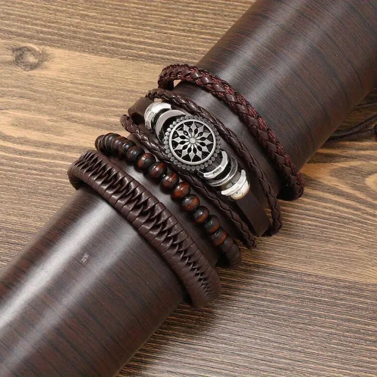 original bracelet gift for men ethnic jewelry with fashion leather rope handwoven details 6