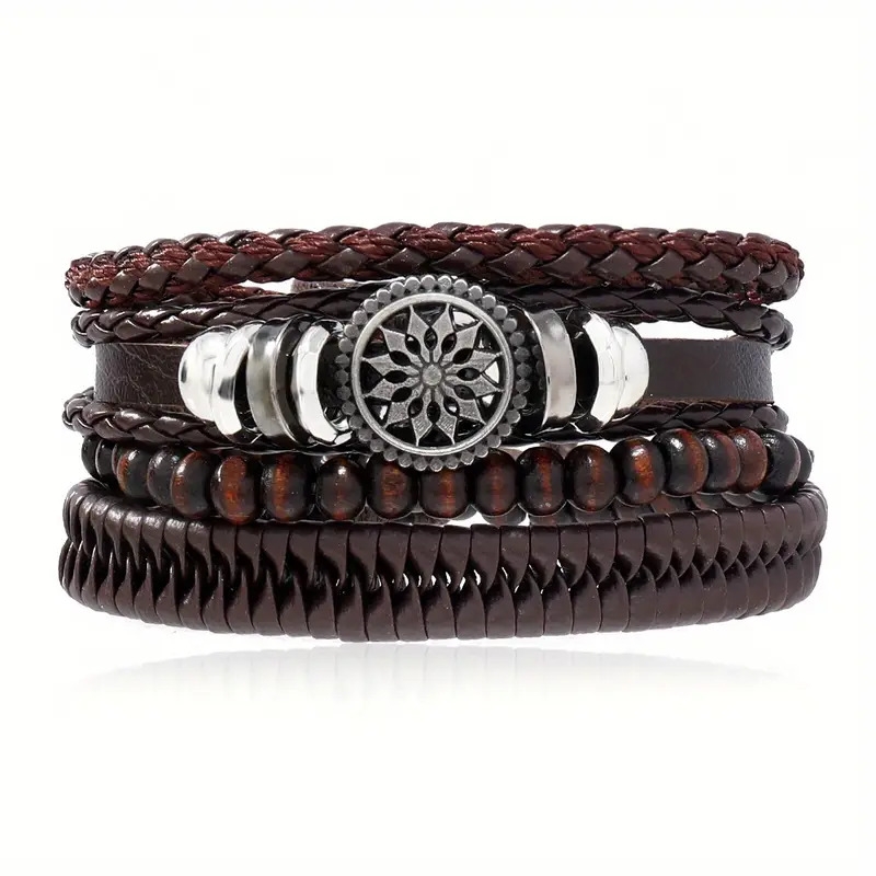 original bracelet gift for men ethnic jewelry with fashion leather rope handwoven details 5
