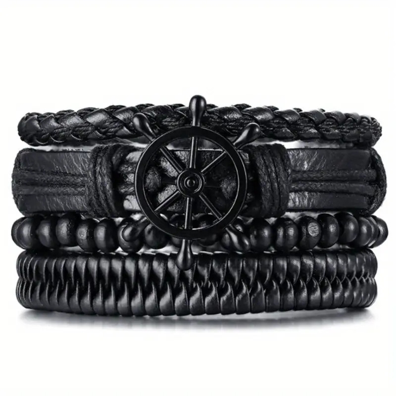 original bracelet gift for men ethnic jewelry with fashion leather rope handwoven details 3