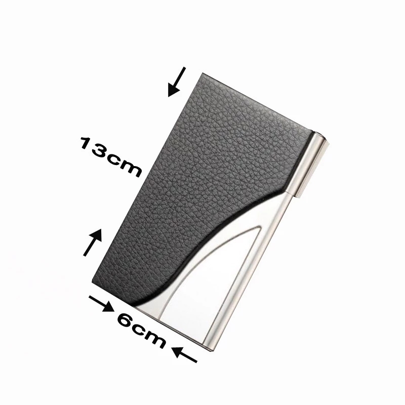 New Fashion Waterproof Credit Card Wallet Metal Aluminum Card Case Pu Leather Id Name Card Holder For Female Men