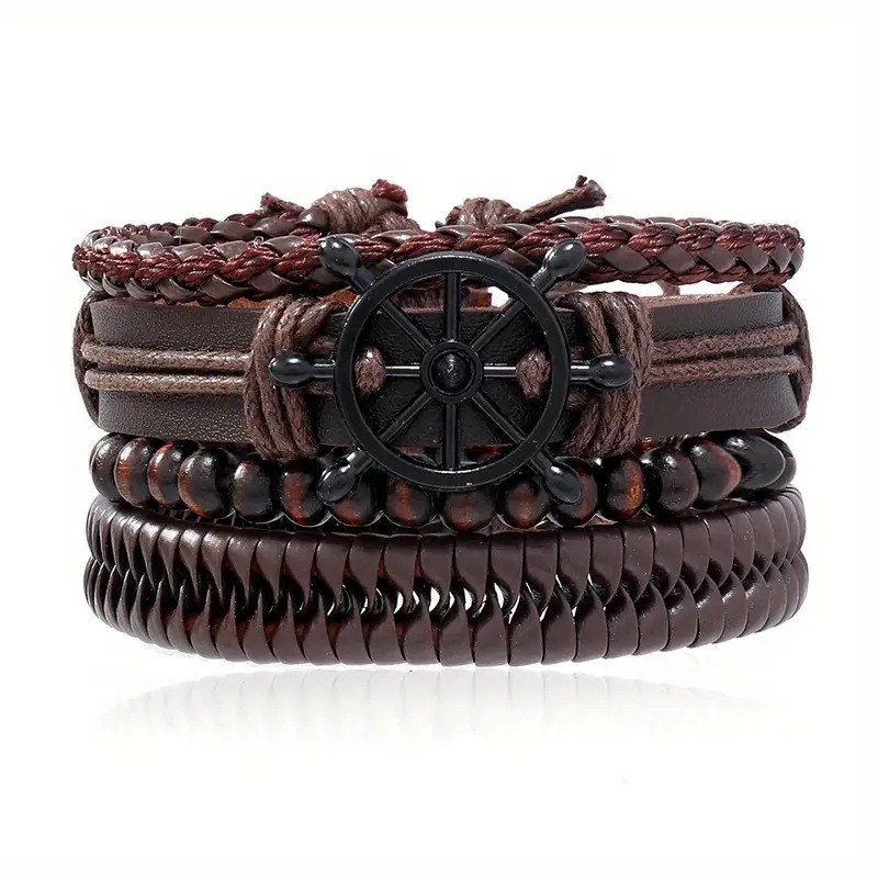 original bracelet gift for men ethnic jewelry with fashion leather rope handwoven details 0