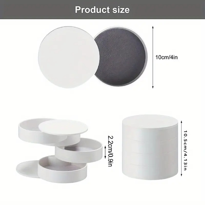 1pc dustproof rotating multi layer jewelry storage box with lid perfect for hair accessories cosmetics and small items details 6
