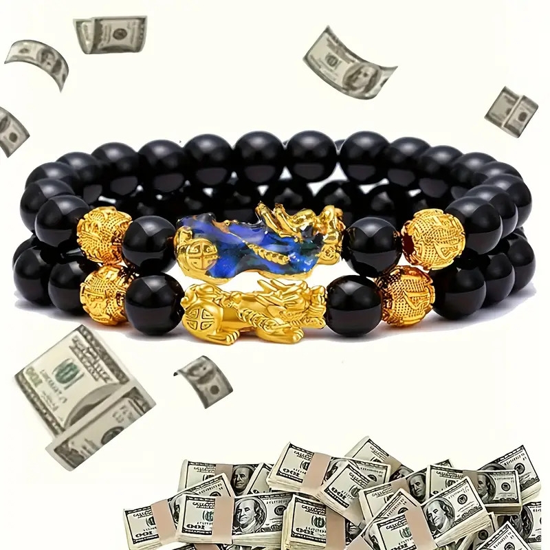 2pcs natural stone animal   beaded bracelets mens jewelry bracelets details 1