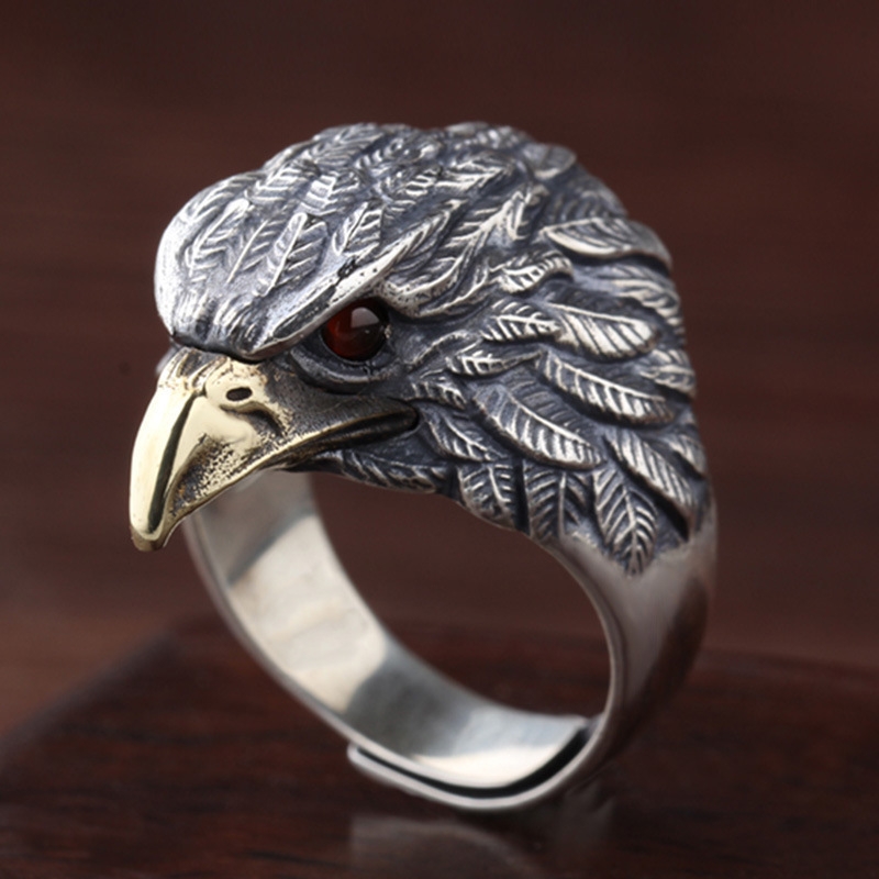 Zhibei details picture_2 retro eagle ring men's trendy personalized index finger ring anti-thai silver ring fashionable
