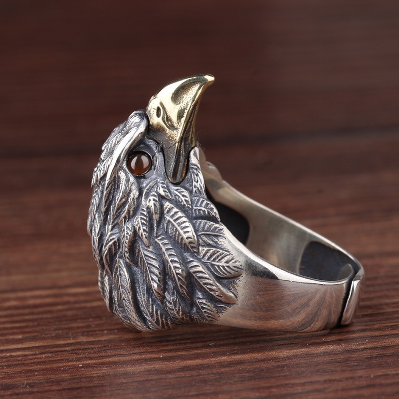 Zhibei details picture_3 retro eagle rings men's trendy personalized index finger ring anti-thai silver ring fashionable