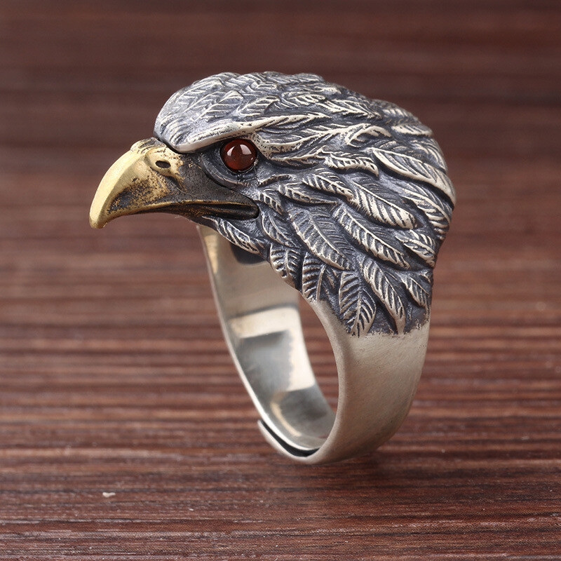 Zhibei details picture_5 retro eagle rings men's trendy personalized index finger ring anti-thai silver ring fashionable