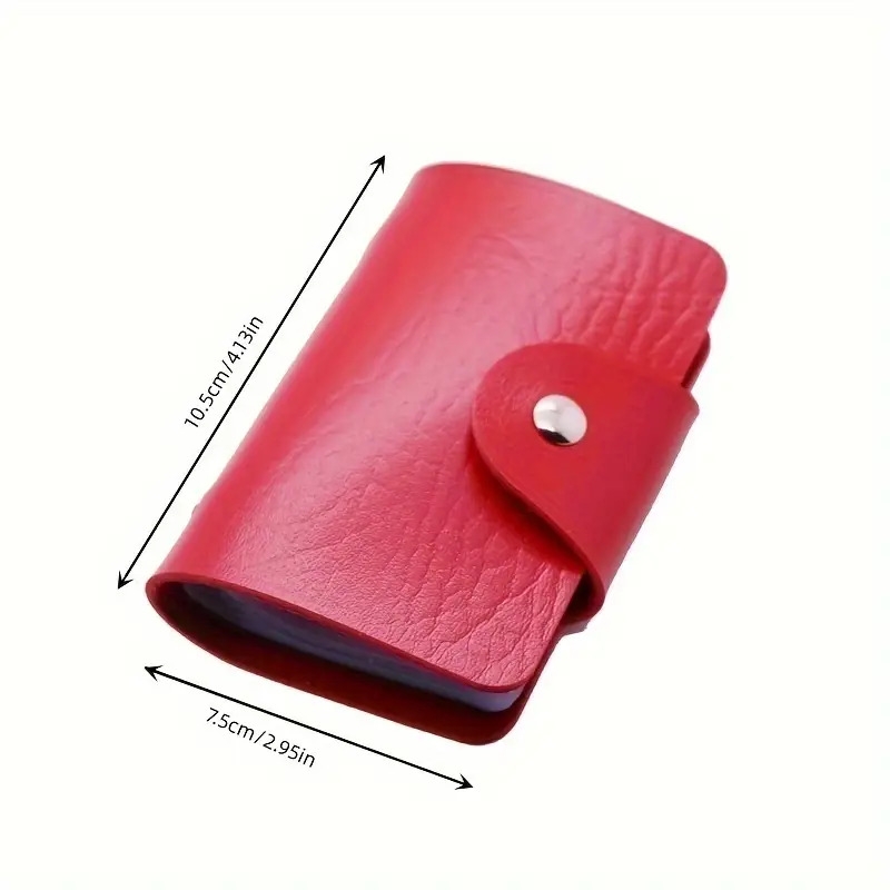 1pc     pu leather business card id holders bag with 24 slots details 3
