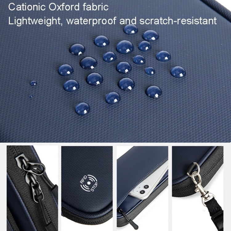 旅行手提证件包 RFID防水多卡位挂脖护照包（黑色） - B6