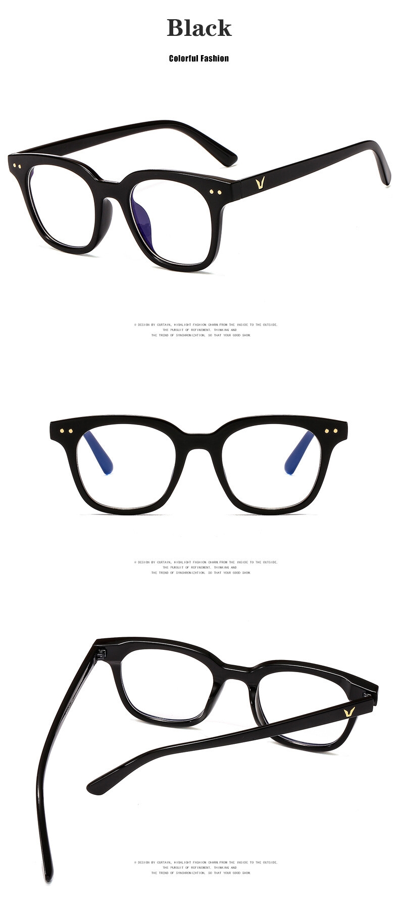 Custom Logo Fashion High Quality Vintage Classic Men Women Square Optical Frame EyeGlasses Blue Light Blocking Glasses Men Women