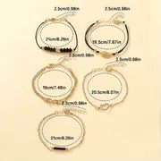 6 pcs round quartz watches pu leather strap   alloy pointer   alloy dial and bracelet jewelry for women details 1