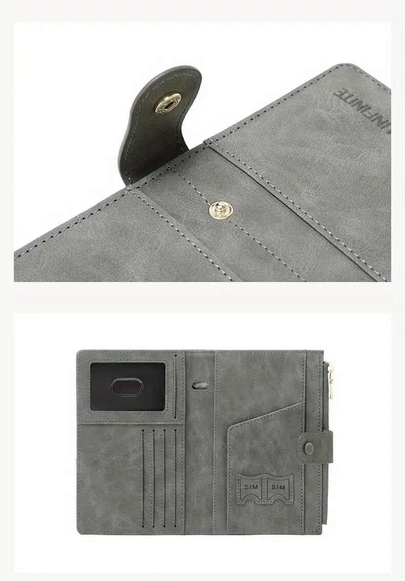 rfid passport bag large capacity zipper buckle document bag multi functional travel passport holder details 14