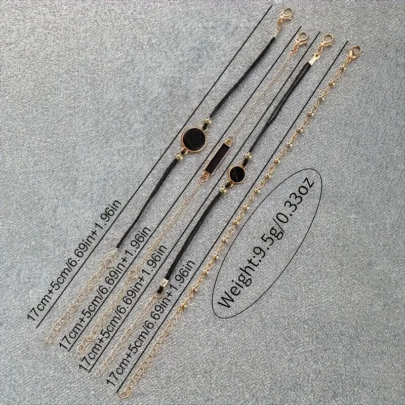 5pcs set womens casual rectangle quartz watch pu leather wrist watch bracelets gift for mom her details 8