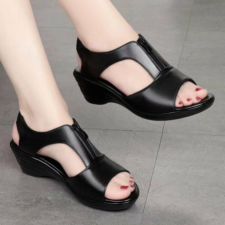 Fashion Ladies Wedge Sandals Ladies Slippers - Black | Jumia Nigeria