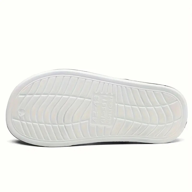 男士夏季拖鞋 - 透气防滑eva沙滩鞋，带几何图案设计，适合海滩及室内使用，黑白舒适带，圆头休闲款式，多功能鞋履 | 街头风格鞋类 | 透气鞋履，夏日凉鞋 商品详情 9