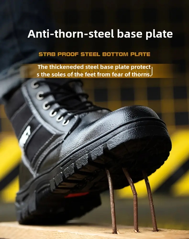 男女通用钢头鞋，复合材料安全鞋，坚固耐用的安全鞋，轻便钢头运动鞋，防滑防刺穿，气垫透气，适合工业建筑工作的鞋子 商品详情 4