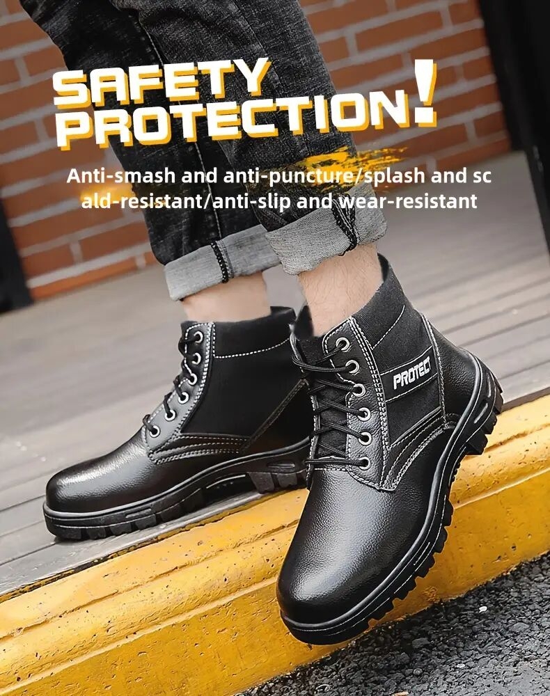 男女通用钢头鞋，复合材料安全鞋，坚固耐用的安全鞋，轻便钢头运动鞋，防滑防刺穿，气垫透气，适合工业建筑工作的鞋子 商品详情 1