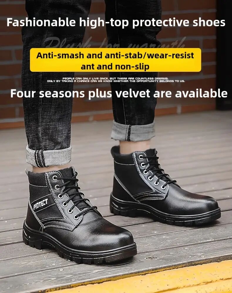 男女通用钢头鞋，复合材料安全鞋，坚固耐用的安全鞋，轻便钢头运动鞋，防滑防刺穿，气垫透气，适合工业建筑工作的鞋子 商品详情 0