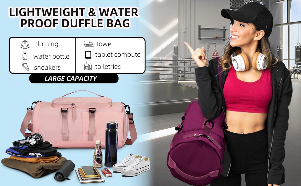 Carry On Overnight/Weekender Bag, Dance Bag for Girls-Small Travel Bag for Workout