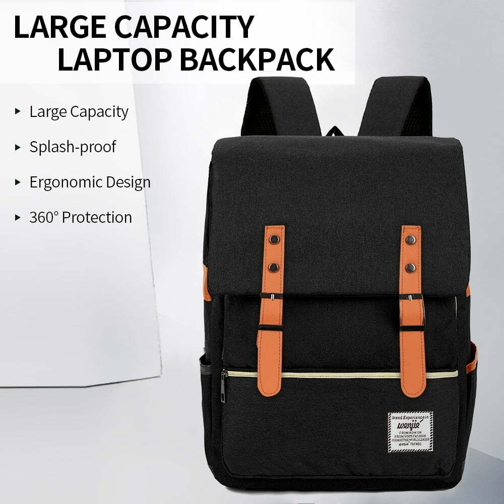 Large Capacity Computer Backpack Fashion Business Bag Outdoor Leisure Travel Bag Set with External USB Port Black