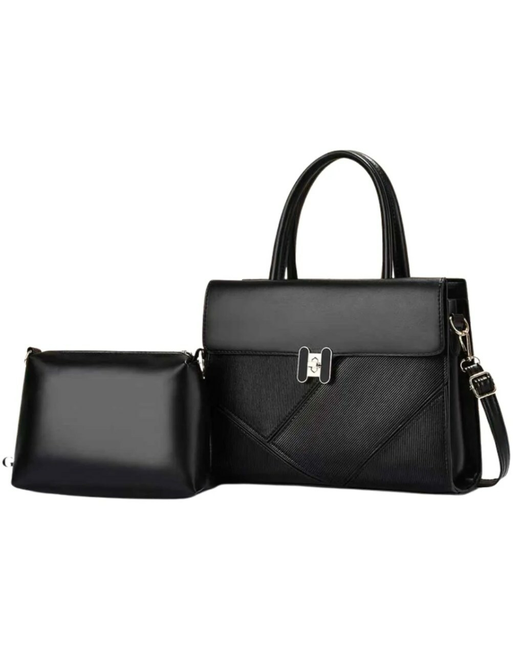 2in1 women handbag black