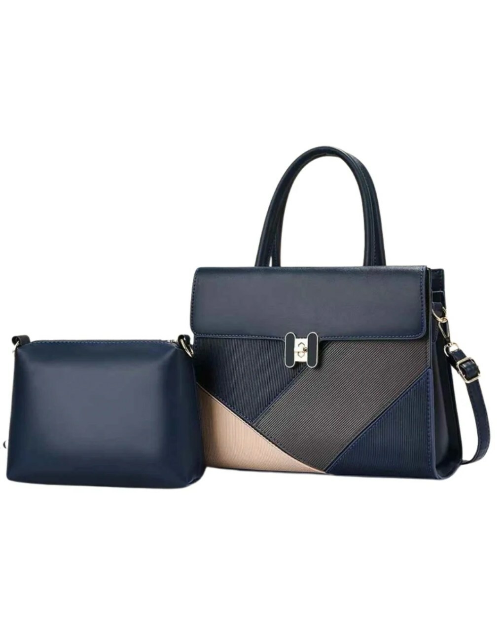 blue 2in1 women handbag
