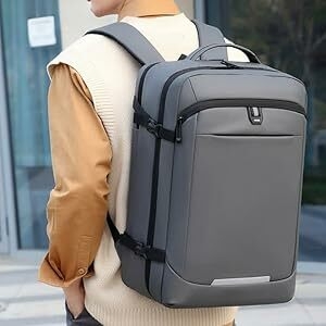 Travel laptop backpack USB charging port Men's business laptop backpack  PU laptop backpack