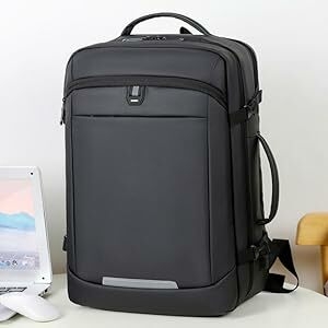 Travel laptop backpack USB charging port Men's business laptop backpack  PU laptop backpack
