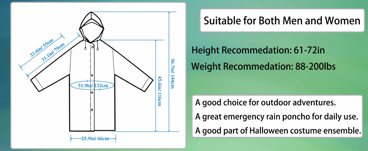 adult rain poncho with hood