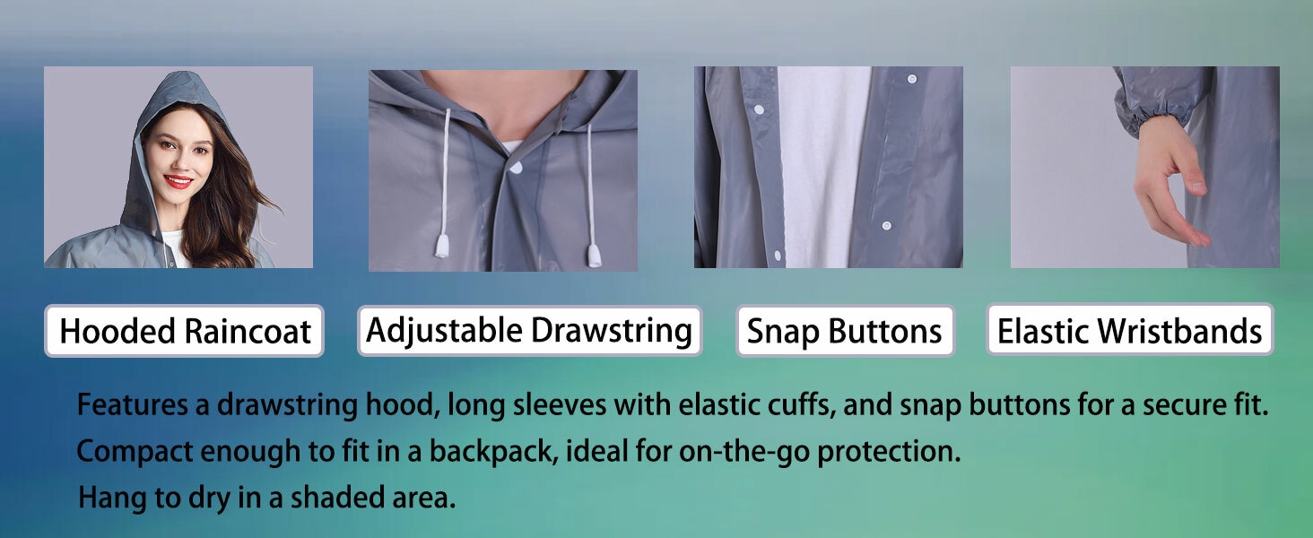 hlkzone 2 pack raincoats for men women