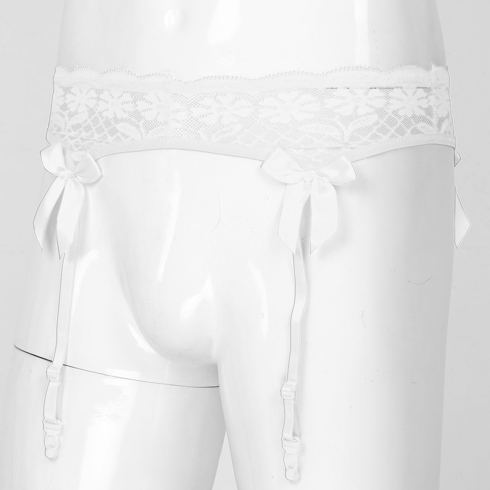 Fashion Sexy Mens Sheer Lace Suspenders Sexy Lingerie Garter Belt