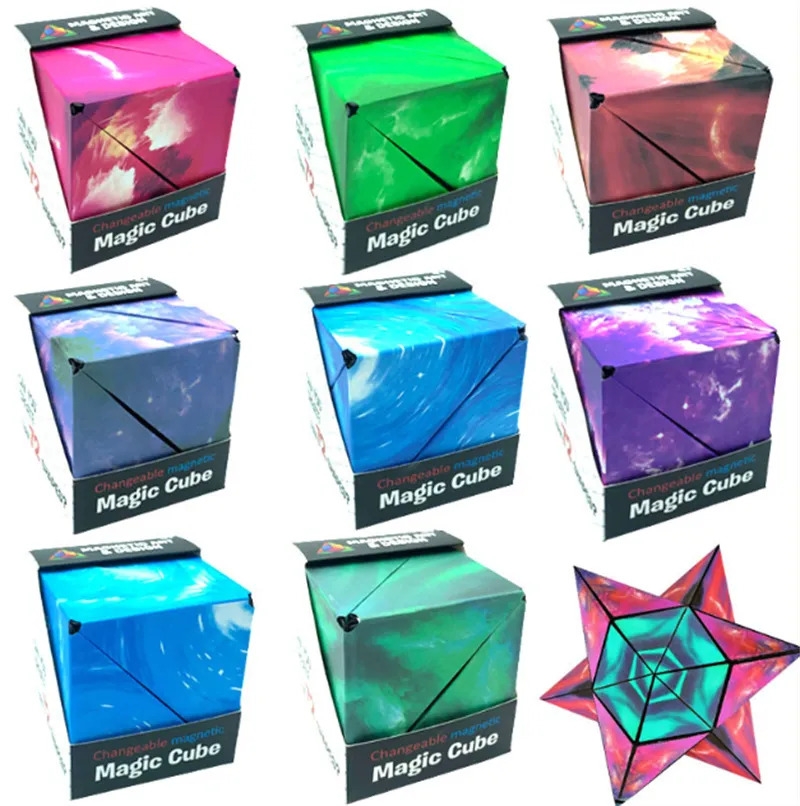 Earth Magnets Magnetic Fidget Shape Shifting Box Geometry 3d Infinity Magic Cube For Boy Girl Adult