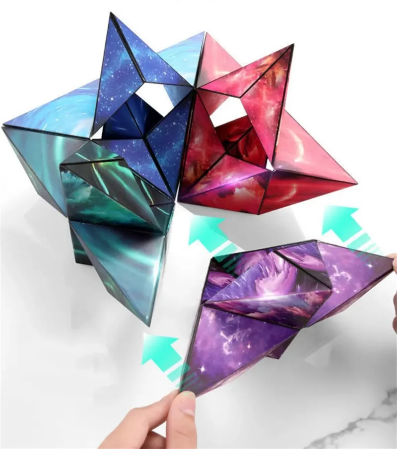 Earth Magnets Magnetic Fidget Shape Shifting Box Geometry 3d Infinity Magic Cube For Boy Girl Adult