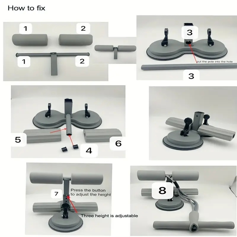 easy glide sit up aid with dual suction cups home fitness abdominal muscle trainer non seasons details 4