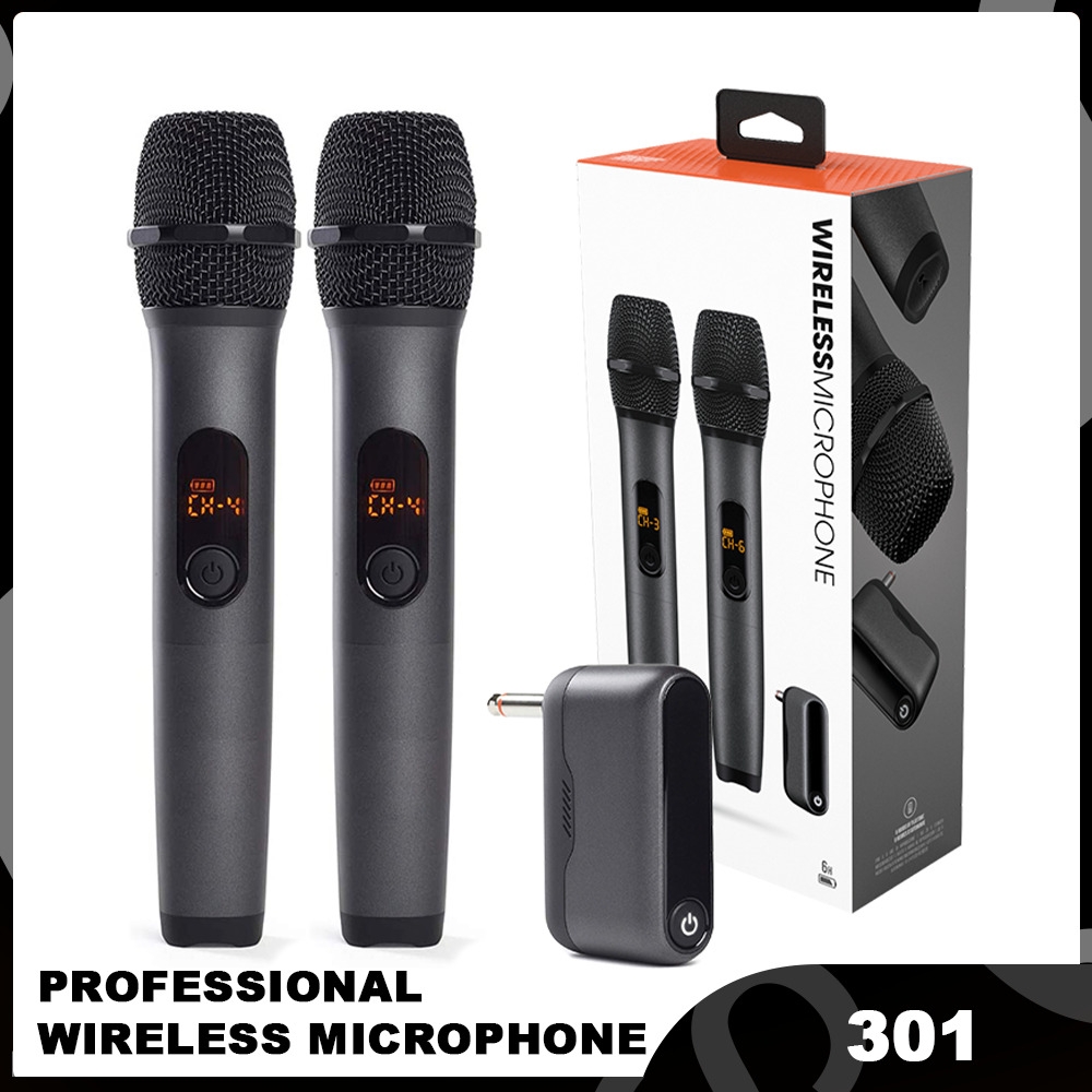For JBL Wireless Handheld Microphone Professional 2 Channel UHF System Mike 6.3 Interface 1 T 2 Karaoke Singing KTV Performance