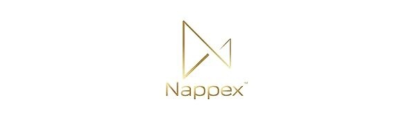 Golden triangular logo with the text 'Nappax' underneath. The logo consists of two triangles forming an abstract letter N shape.