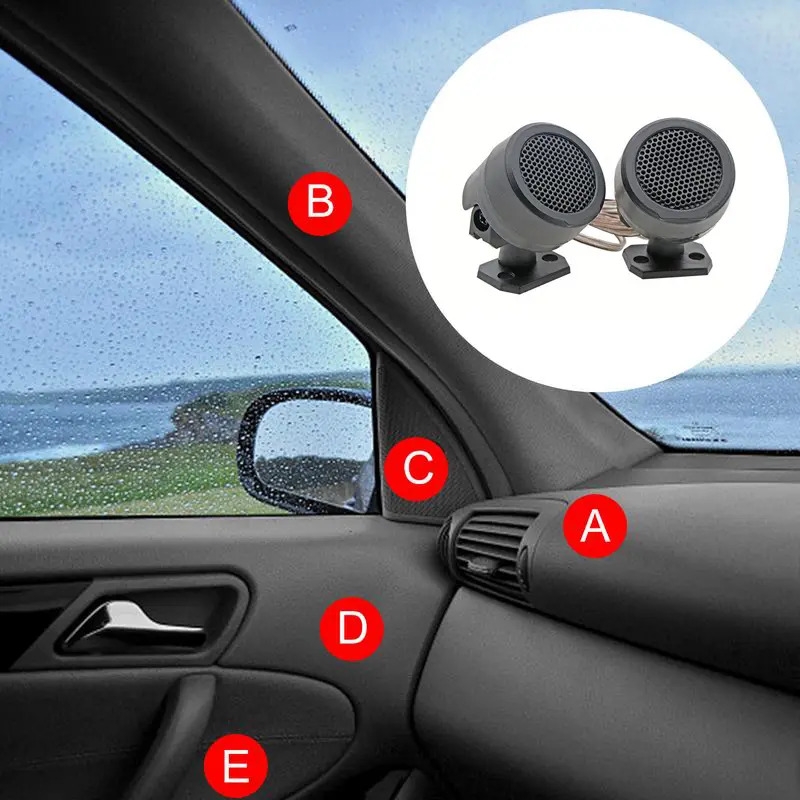 2件装高性能汽车扬声器 - 全频，预接线低音炮，提升音质体验，环保材质，黑色 商品详情 1