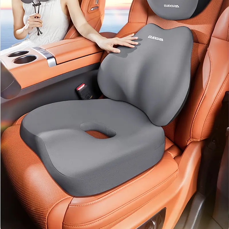 汽车座垫+靠背垫套装 | 秋冬舒适升级 | 记忆海绵人体工学设计 | 适配汽车座椅，带来舒适体验 | 通用适配轿车、suv及卡车 | 柔软有弹性，提升驾驶舒适度 商品详情 1