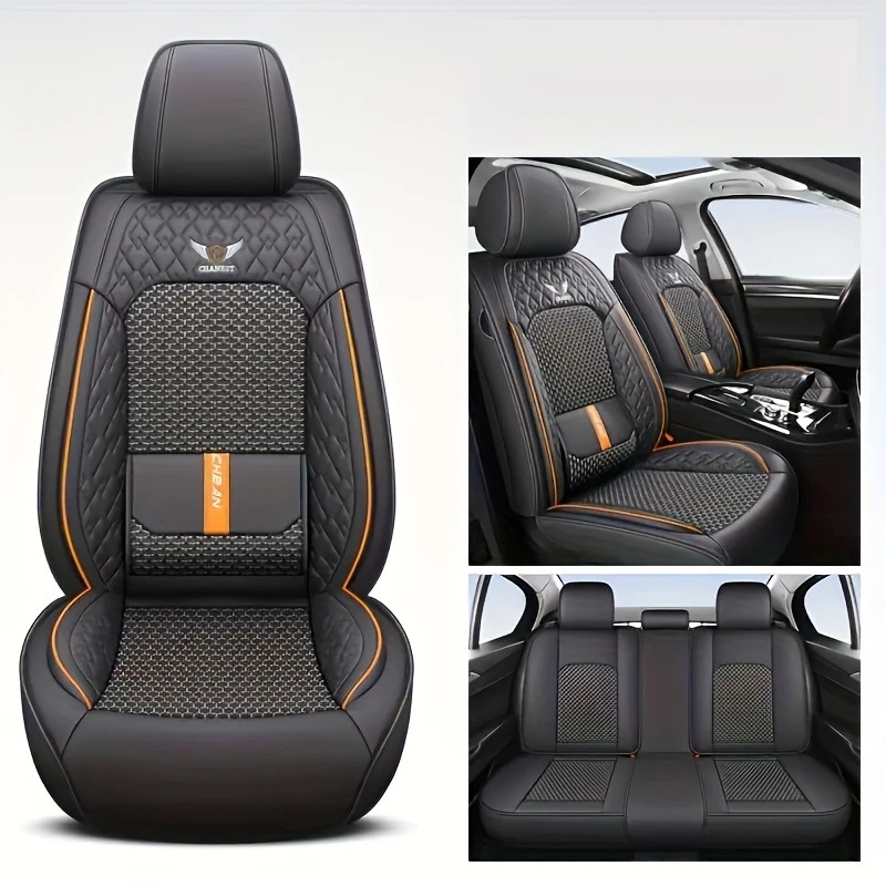 premium pu leather car seat covers breathable compatible cushions for men women fit durable stylish interior protection details 4