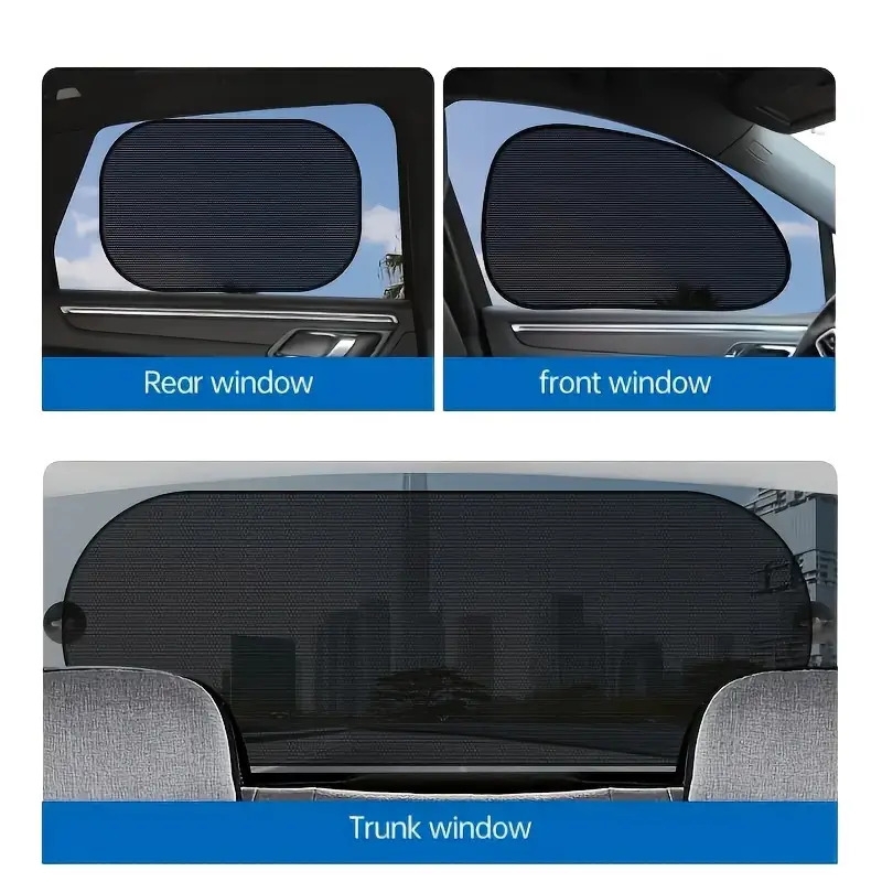 5pcs car sunshade set uv protection heat insulation for front rear windows tailgate suction cups polyamide material cooling privacy enhancer sunshade accessories accessory suction cup included sun visors Product details 3