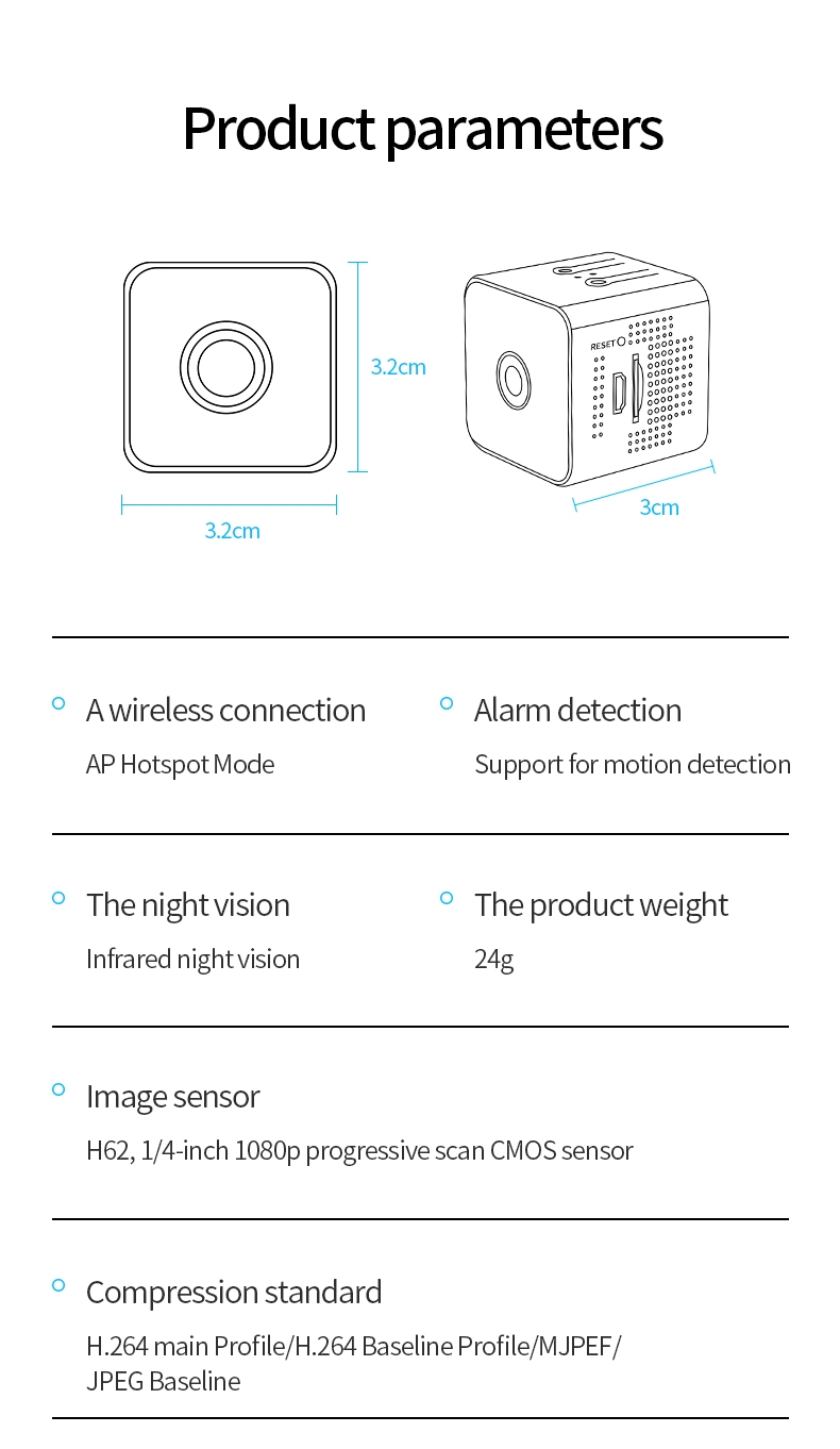 2023 Original Factory HD 1080P X1 Wifi P2P IP Mini Sport Action Camera With IR Night Vision Mini Wifi Camera