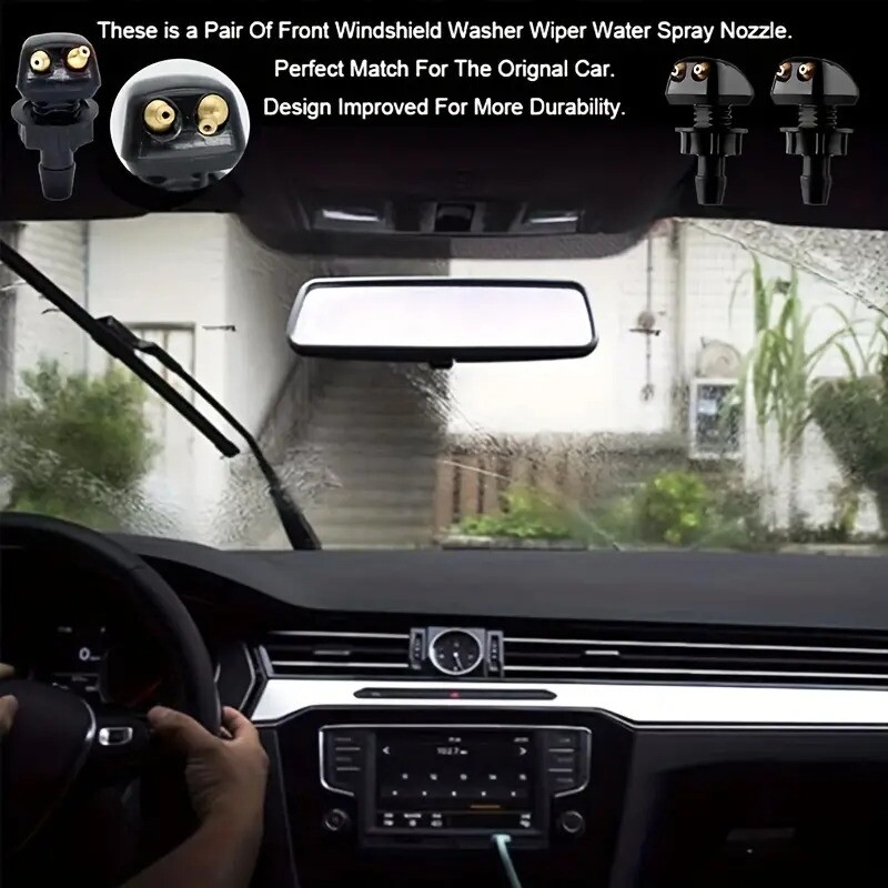 1 set universal style car windshield wiper nozzle 2 meter hose 6 connectors 4 double hole water spray nozzles details 7