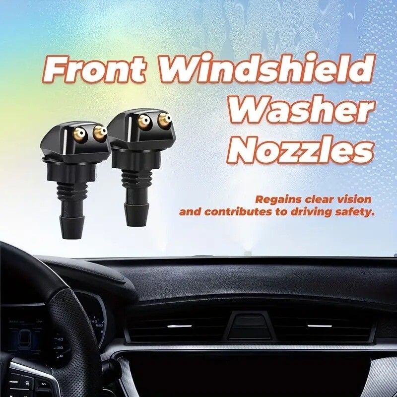 1 set universal style car windshield wiper nozzle 2 meter hose 6 connectors 4 double hole water spray nozzles details 6