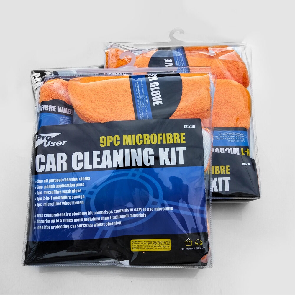 All-in-One Efficient Car Detailing Tool Kit Microfiber Cleaning Mitt Polishing Towel Tire Brush Sponge for Washing PVC Package