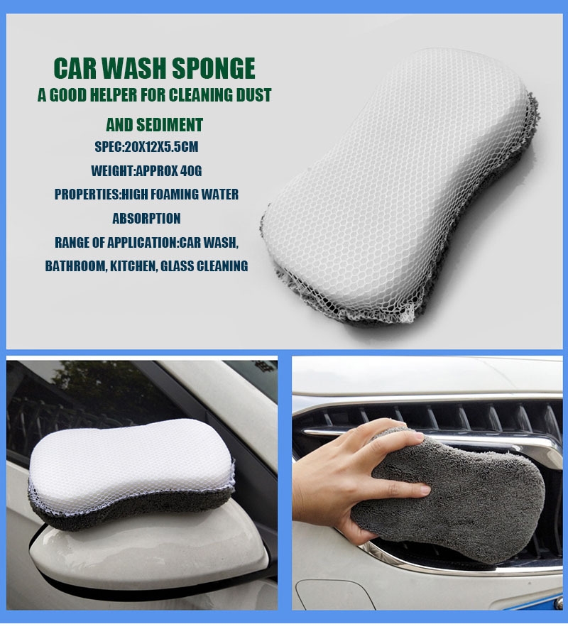 All-in-One Efficient Car Detailing Tool Kit Microfiber Cleaning Mitt Polishing Towel Tire Brush Sponge for Washing PVC Package