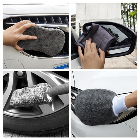 All-in-One Efficient Car Detailing Tool Kit Microfiber Cleaning Mitt Polishing Towel Tire Brush Sponge for Washing PVC Package