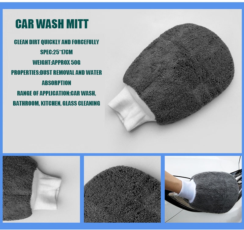 All-in-One Efficient Car Detailing Tool Kit Microfiber Cleaning Mitt Polishing Towel Tire Brush Sponge for Washing PVC Package